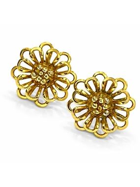 Vintage Openwork Flower Earrings